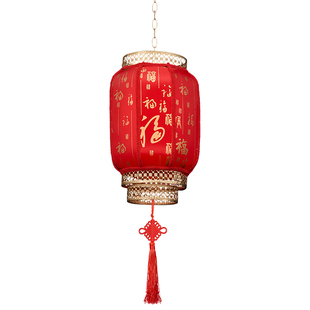 防水防晒仿古中式吊灯复古古风户外中式挂饰定制印字广告羊皮灯笼