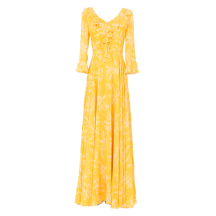 2025新款女装夏季荷叶领海边沙滩度假超仙到脚踝拖地超长裙连衣裙