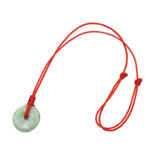 戒指平安扣挂绳手工编织本命年红色翡翠玉可调节项链吊坠细款绳子