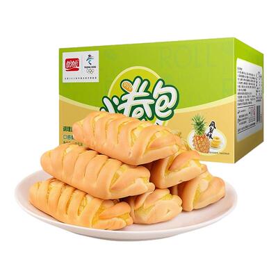 盼盼小卷包整箱凤梨果酱夹心面包糕点心早餐休闲零食营养下午茶点