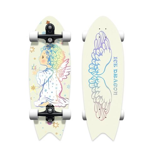 ￥%#夜光镭射陆地冲浪板 2023专业陆冲滑板免蹬地弹簧桥B7/cx