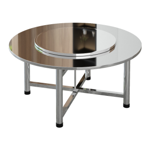 不锈钢折叠桌圆桌面户外摆摊吃饭桌圆形家用方桌圆台连体餐桌桌子