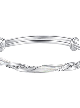 梦幻银丝手镯女轻奢时尚手环实心推拉百搭手饰品情人节送女友礼物