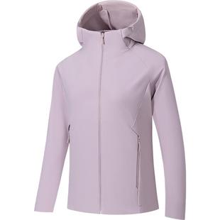 安踏冠军防风透湿加绒连帽外套女士户外徒步凌锋MH软壳162610615