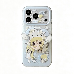 guanview ins治愈系天使翅膀野有上秋吊坠磁吸支架适用iphone17promax苹果17手机壳15pro新款16promax防摔套