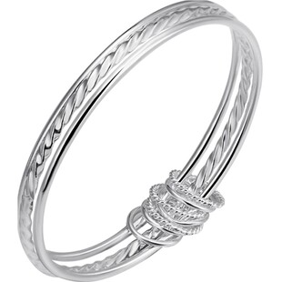 日韩女时尚三环手环银饰9999足银纯银手镯子饰品手饰手链三生三世