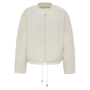 MOUSSY 冬季新品温柔慵懒风仿羊羔绒长袖外套女028IAC30-1110