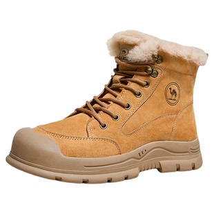 骆驼男鞋2025冬季工装雪地靴女登山靴防滑东北防寒加绒保暖棉鞋男