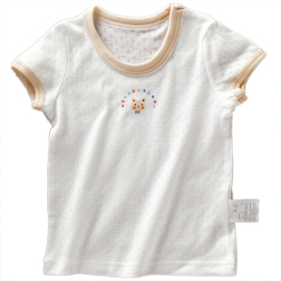 日系儿童装纯棉网眼半袖上衣男童宝宝中小童短袖睡衣透气吸汗家居