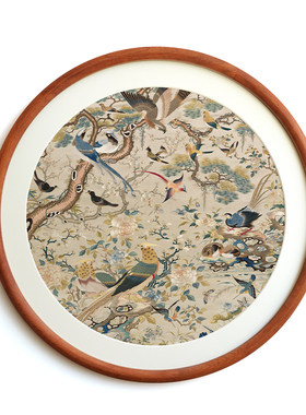 葫芦花瓶图百鸟图中古风装饰画