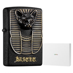 ZIPPO官方旗舰店之宝法老猫套装防风煤油打火机生日礼物送男友