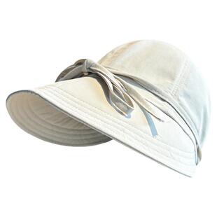 新款升级版速干蝴蝶结防晒帽子女夏季薄款遮阳帽鸭舌太阳帽渔夫帽