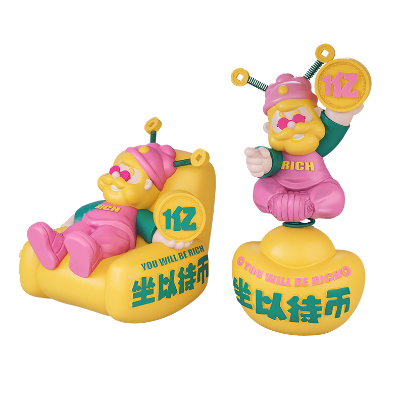 创意财神爷工位发疯神器办公室好物桌面摆件小离职生日礼物男女生