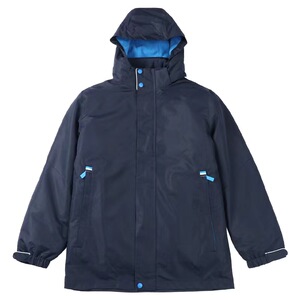 中小学生棉袄秋冬保暖冲锋衣男女童套装外套彩条藏青枣红棉衣校服