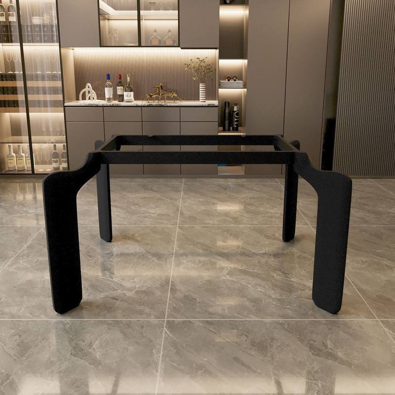 意式岩板餐桌腿碳素钢腿腿实木新款桌大理石大象脚支架桌架支撑