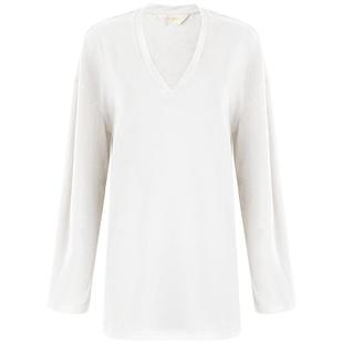 COCOBELLA抗静电保暖V领长袖T恤女吸湿发热白色打底衫UT0003-2