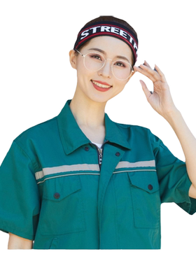 物业工程服半袖园林工作服印字绿色清洁制服上衣保洁服短袖套装