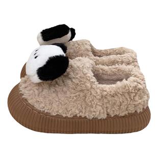 细细条 呆萌狗狗羊羔毛棉鞋女百搭休闲外穿少女心冬季可爱面包鞋