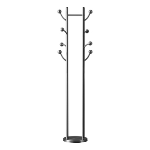 衣帽架双杆挂衣架落地卧室家用客厅衣服挂架杆不锈钢高级灰色稳固