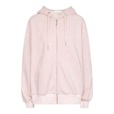 Kroche  奶油玫瑰 玫瑰印花 连帽宽松卫衣外套+裙裤