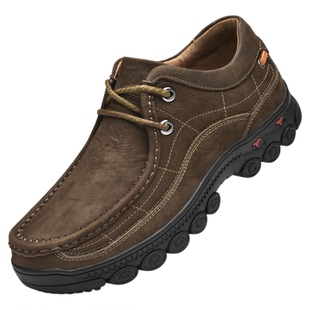 公牛争霸男皮鞋秋冬季新款户外登山鞋真皮防滑休闲运动鞋厚底男鞋