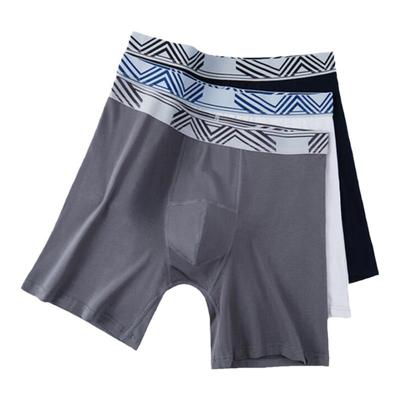 猫人防磨腿内裤男士纯棉运动跑步加大码加肥佬加长款四角短裤头