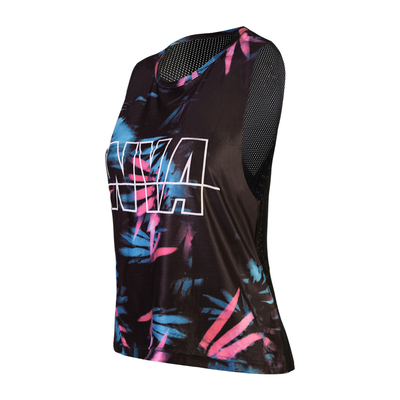 时尚性感宽松印花女无袖健身服