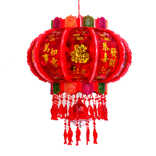 新年灯笼七彩led旋转灯笼结婚阳台乔迁红灯笼春节灯笼福字走马灯