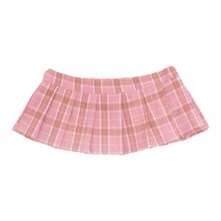 夜色行格子超短裙百褶裙小短裙无内衬mini短裙可爱学生18cm迷你裙