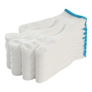 防护尼龙手套劳保耐磨工作白棉加厚棉线棉纱劳工劳动工业工地干活