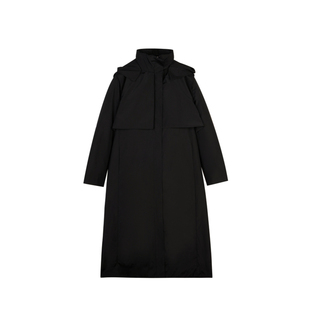 LESS冬季白鸭绒外套女基础款休闲连帽长款羽绒服2NBC13120