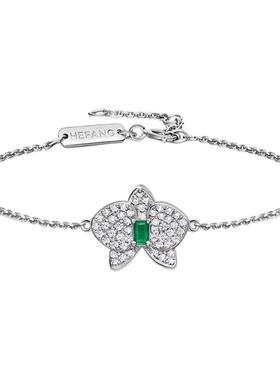 何方女轻奢陈都灵同款蝴蝶兰手链