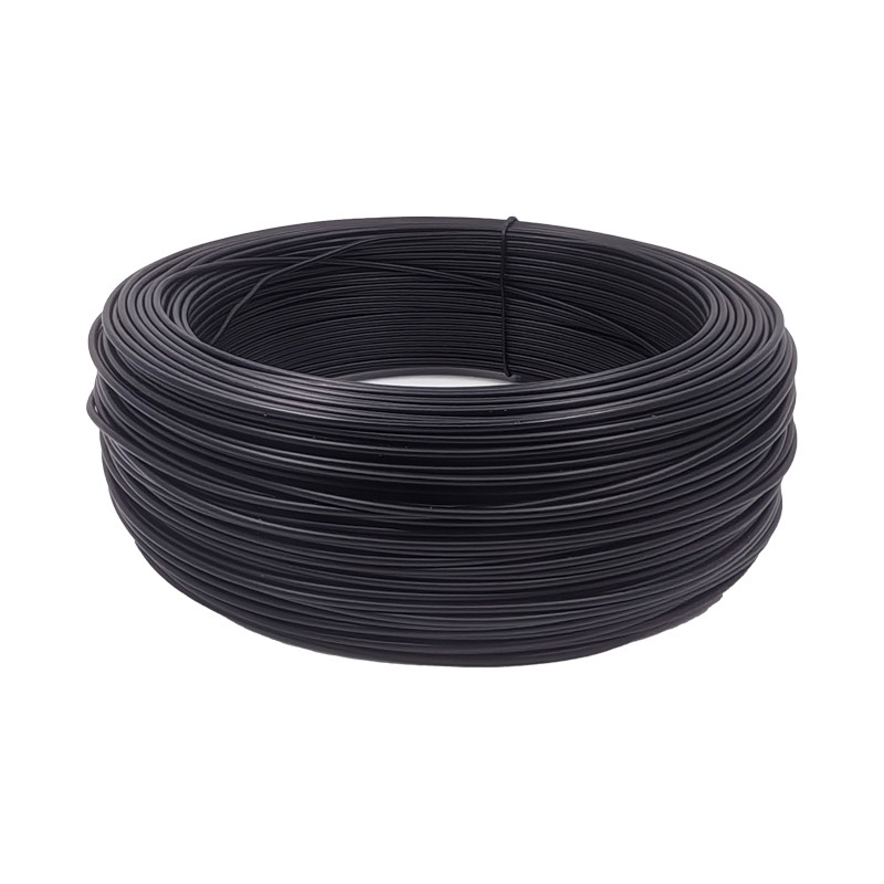 厂家批发包塑扎丝圆形扎线 园艺农场电网捆绑铁丝 黑色PVC包塑线