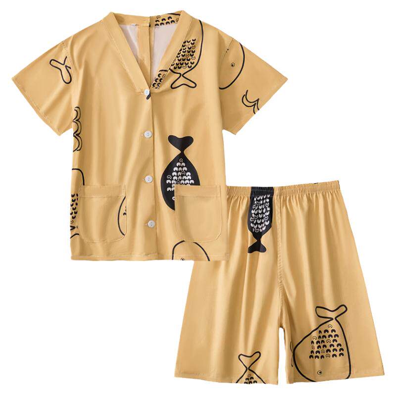安睿倪艾灸服纯棉印花前后开扣