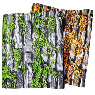 3D复古石头砖块仿古砖纹工业风墙纸商用餐饮背景餐厅壁纸店铺装修