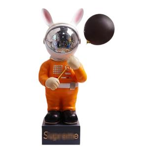 网红落地卡通太空兔国旗摆件客厅新中式家居装饰摆设品创意储钱罐