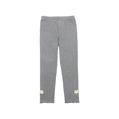 优露百搭花灰高弹针织儿童打底裤