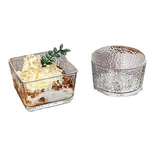 冰淇淋碗网红锤纹糖水碗水果酸奶碗燕窝早餐碗ins竖纹甜品玻璃碗