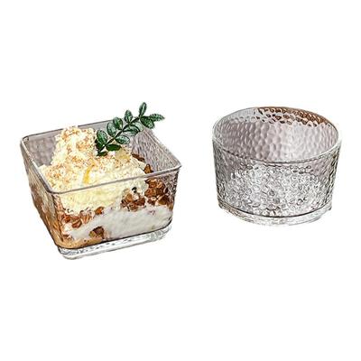 竖纹甜品玻璃碗冰淇淋碗