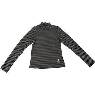 女童条纹打底衫2024秋冬款儿童半高领修身长袖中大童校服内搭上衣