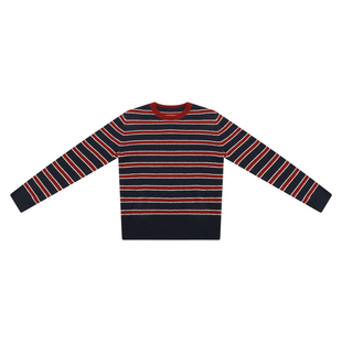 THESOONG/灵感活力 90s澳洲羊毛混纺撞色条纹肌理感毛衣女8417