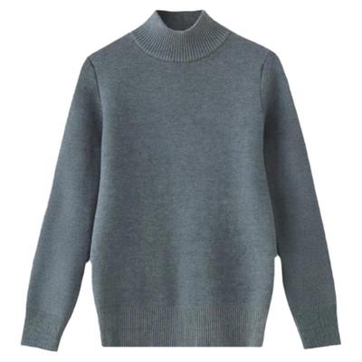 20024秋冬加绒毛衣女一体绒百搭加厚半高领套头打底针织衫保暖衣