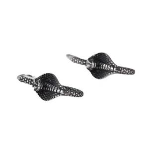 不同银匠 复古925纯银灵蛇耳环耳勾衔尾蛇个性潮酷辣妹风男女耳钉