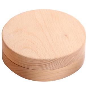 榉木戒指盒小盒子木质礼品包装实木带盖圆形首饰木盒收纳礼品收拾