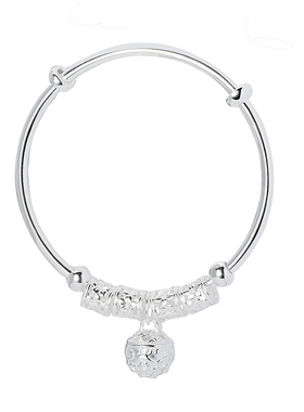 宝茉古风宫铃花丝女9999足银手镯