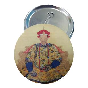 清朝皇帝康熙超大 5厘米金屬別胸針徽章像滿族乾隆文創旅遊紀念品