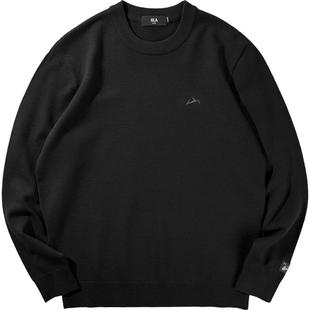 HLA/海澜之家山不在高含羊毛针织衫25秋冬新远红外圆领黑色毛衣男