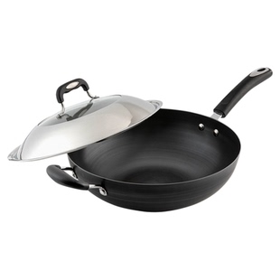 富硒康精铁炒锅家用炒菜锅真不锈无涂层不易粘燃气灶煤气灶适用