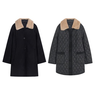 邱莹莹HELA AOMI “真两件套.皮草大衣”100%绵羊毛三穿大衣