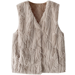 冬季毛绒马甲女仿皮草外套外穿洋气韩版2025新款坎肩马夹背心亲子